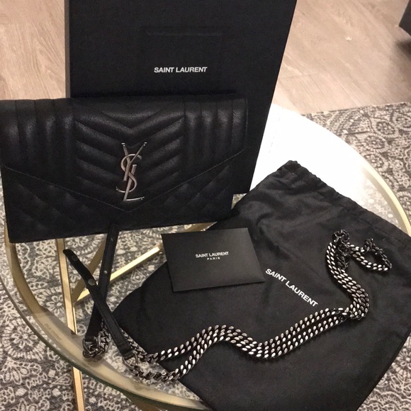 Yves Saint Laurent Handbags - Saint Laurent Monogram envelope Wallet on a chain